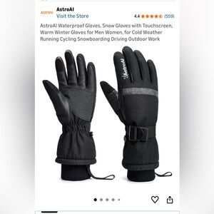 AstroAI Waterproof Ski Gloves Size Small